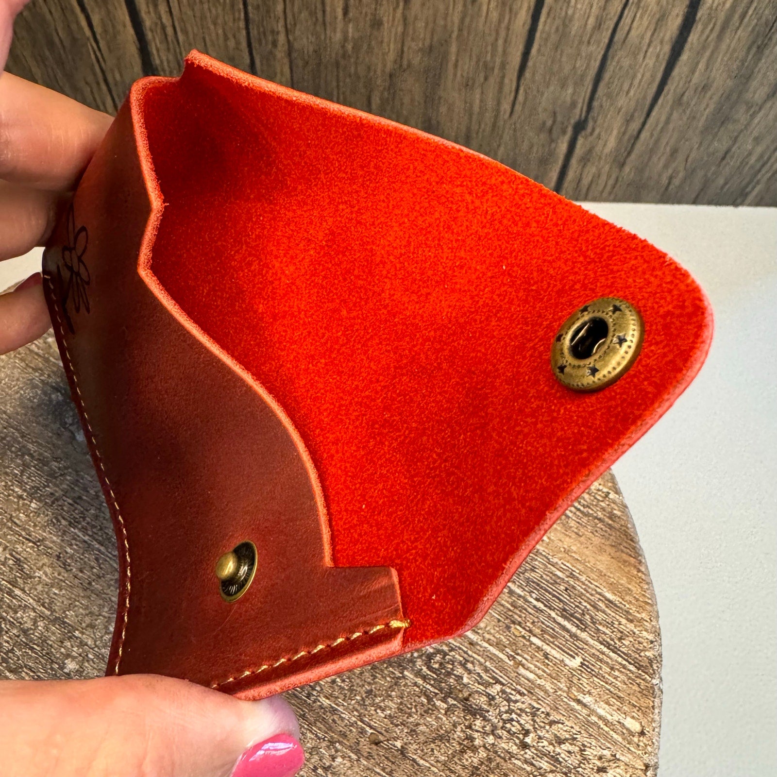 Genuine Leather Wallet  DEEP RED Credit Card Holder Wallet NEW FAST SHIP