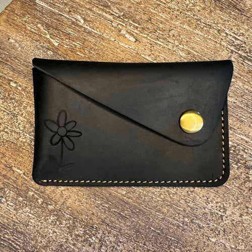 Genuine Leather Wallet  BLACK Credit Card Holder Wallet NEW FAST SHIP