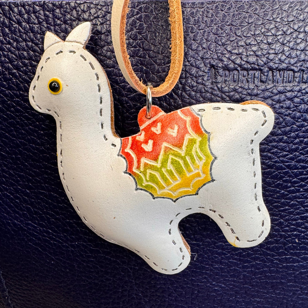 Genuine Leather Hand Painted Purse Charm Llama Bag Charm NeW FAST SHIP