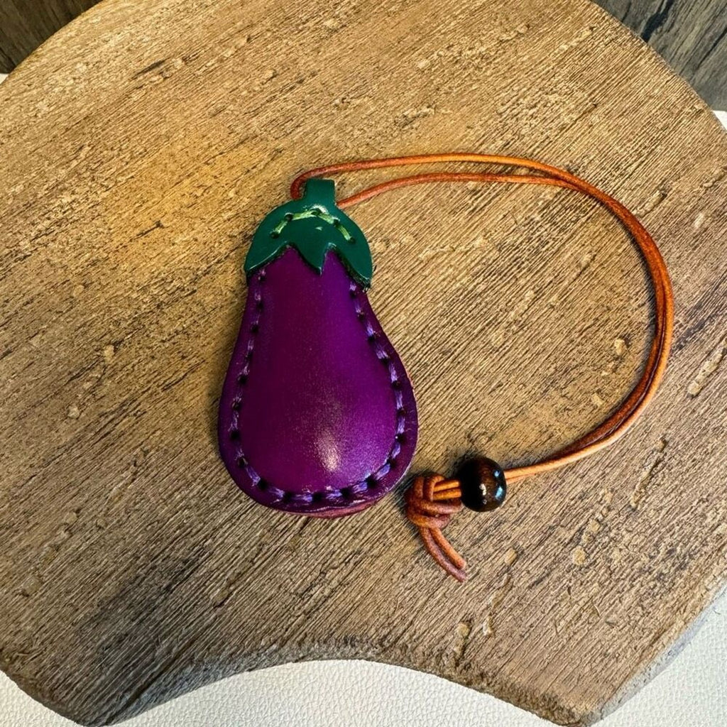 Genuine Leather EGGPLANT Bag Charm Crossbody Purse Bag NEW