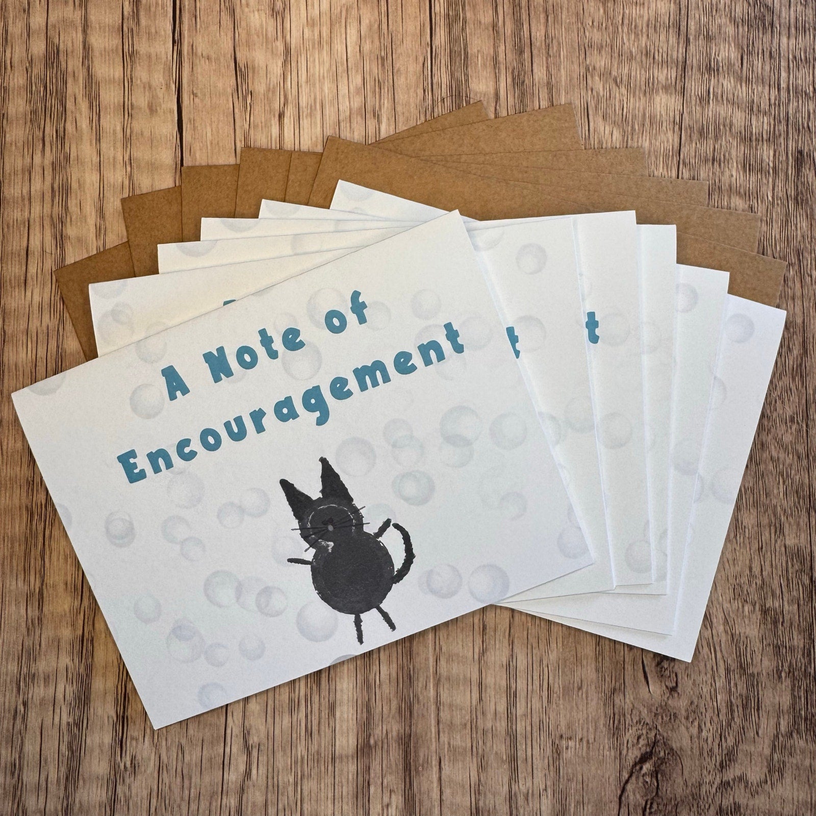 Greeting Cards Blank Notes Cat Lover Black Cat 6 w/Envelopes Custom Art NEW