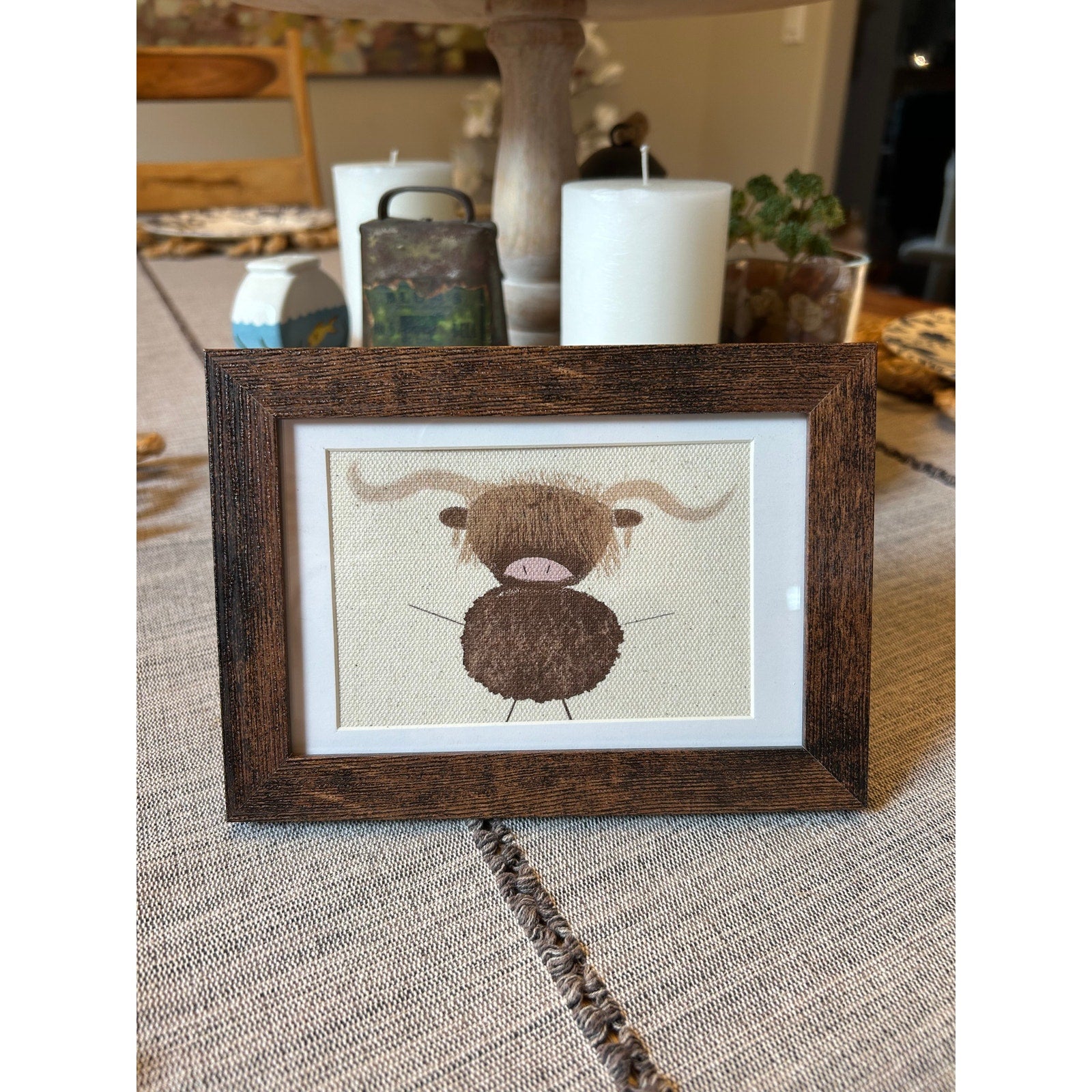 Scottish Highland Cow Mini Print Original 4 x 6 Desk Wall West Hills Studio