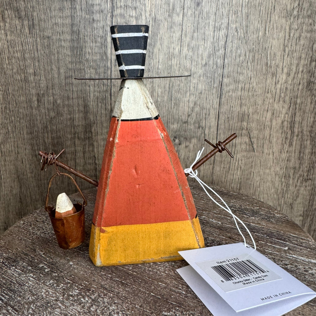 Rustic Halloween Home Decor Sitter Wood Candy Corn Fall Decoration FAST SHIP NEW