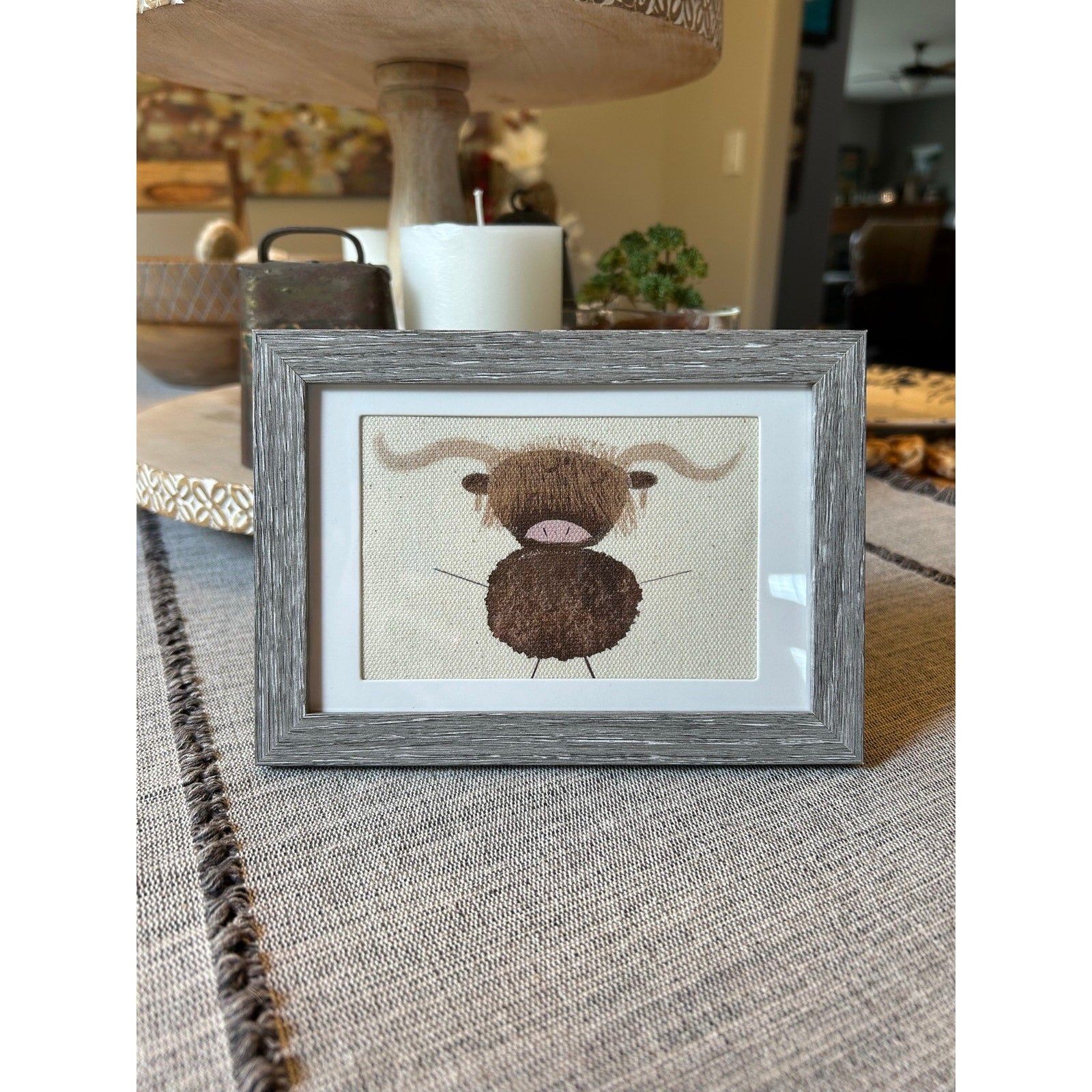Scottish Highland Cow Mini Print Frame Original Desk Wall Art West Hills Studio