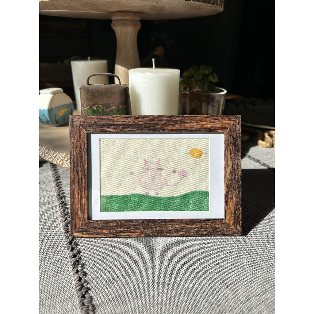 Kitty Cat Mini Picture Frame 6 x 4 Original Wall Art Canvas Marie on the Meadow