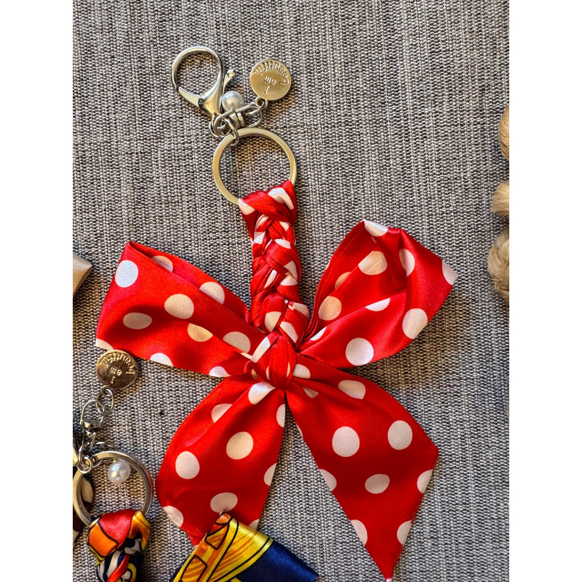 Set of 3 Bow Bag Charms Purse Charm Colorful Bows Keychain Purse Accessory