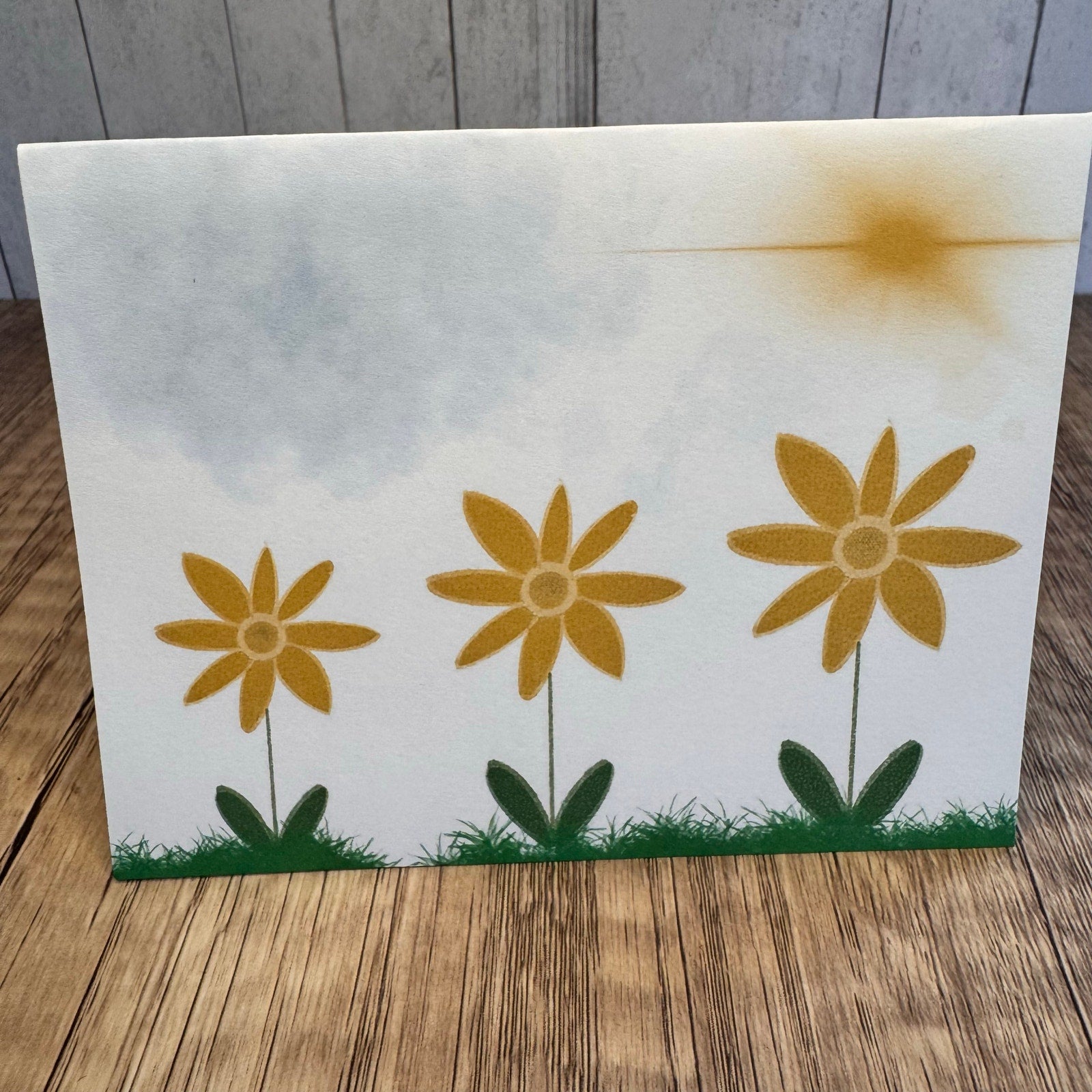 Greeting Cards Blank Notes Flowers Spring Yellow Daisy 6 w/Envelopes Custom Art