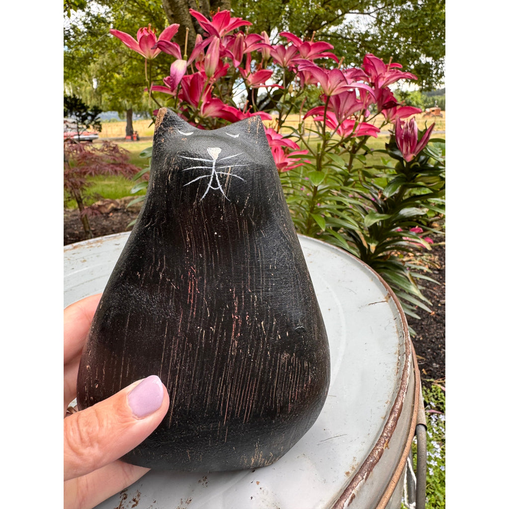 Wood Black Cat Set Large Black Cat Home Decor Cute Cats Halloween Cats Kitten