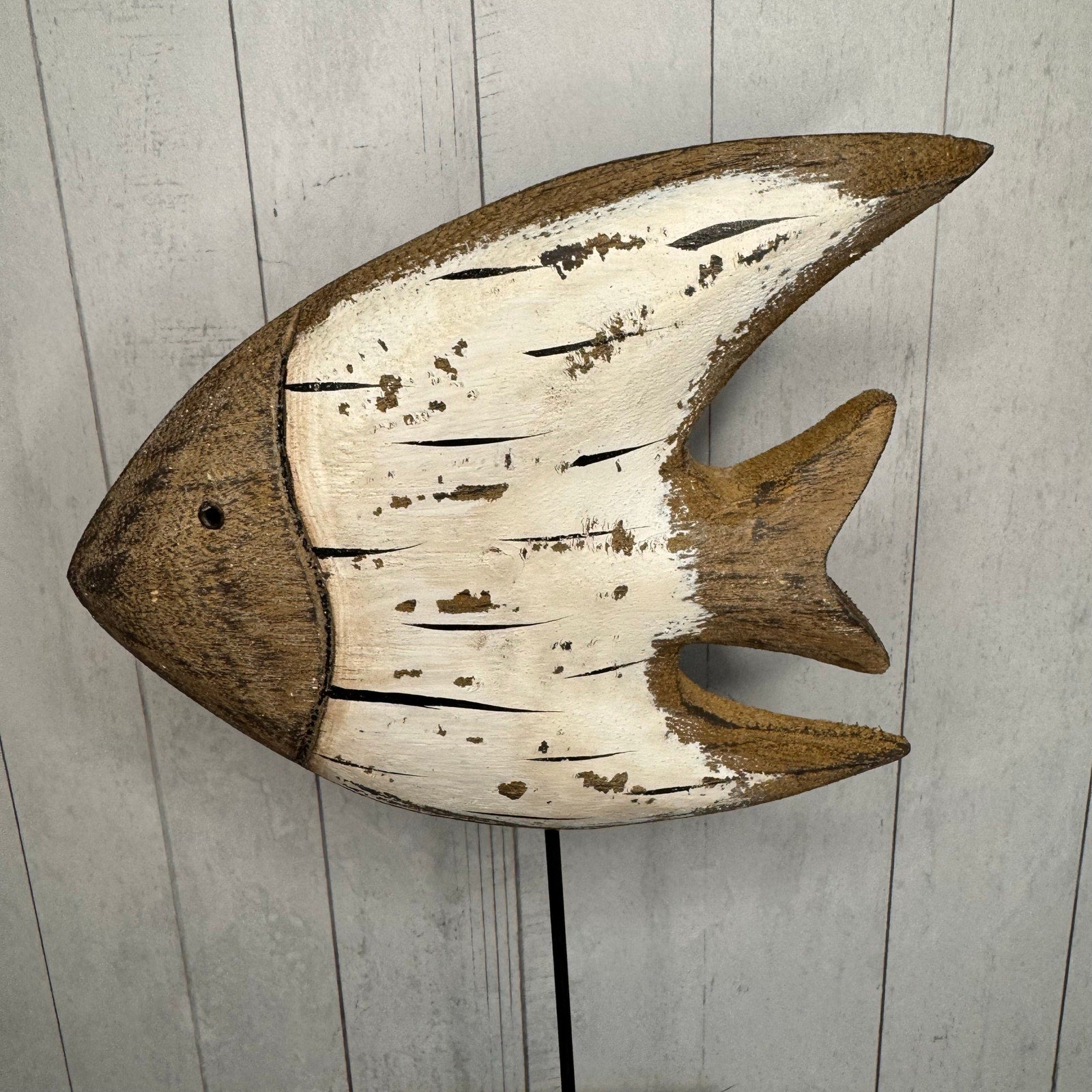 Wood Butterfly Fish Sitter Home Decor Rustic Art Nature Lover Seabird Ocean NEW