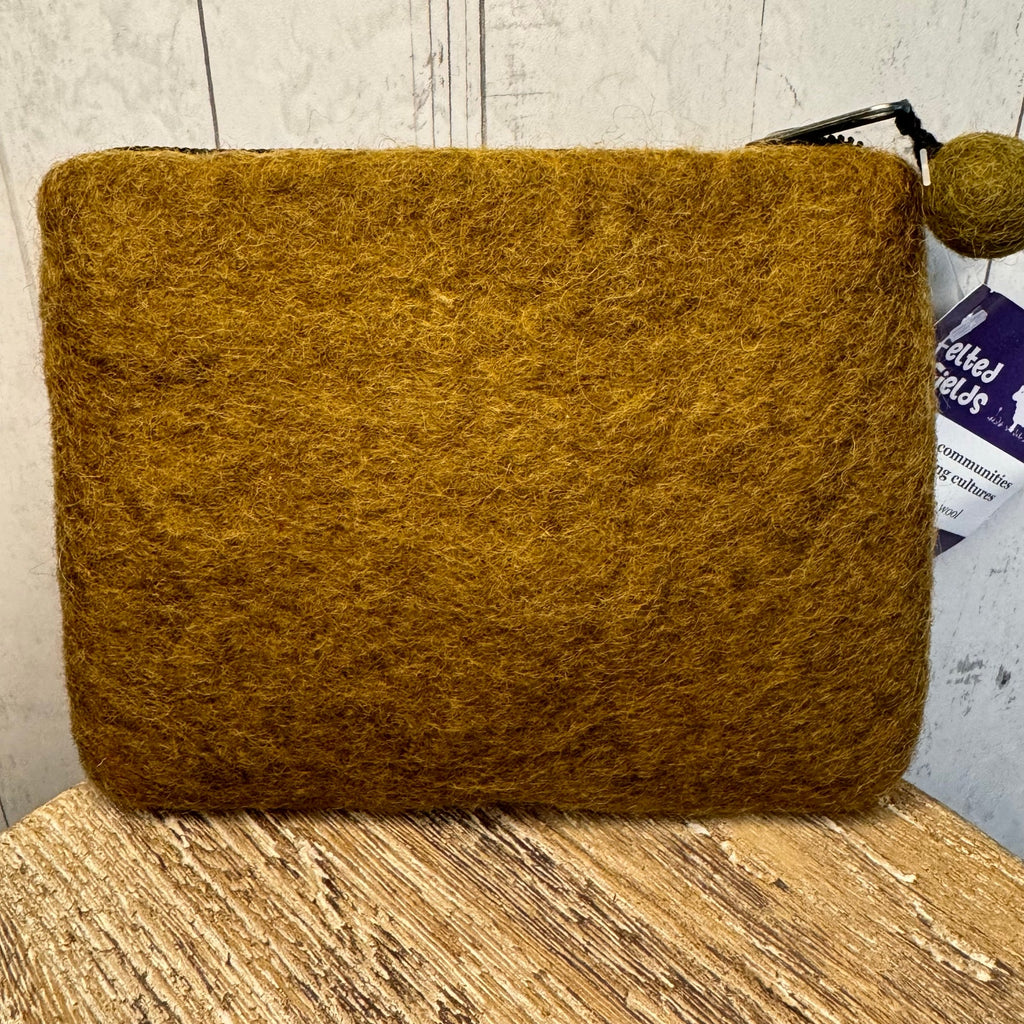 Felted Wool Green Wallet Pouch Scarlett Honeycreeper Makeup Bag New FAST SHIP
