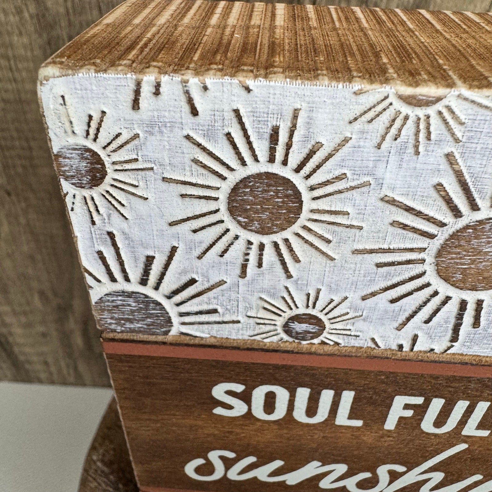 Rustic Home Neutral Wood Sign Love Home Decor Flowers Boho Home FAST SHIP NEW