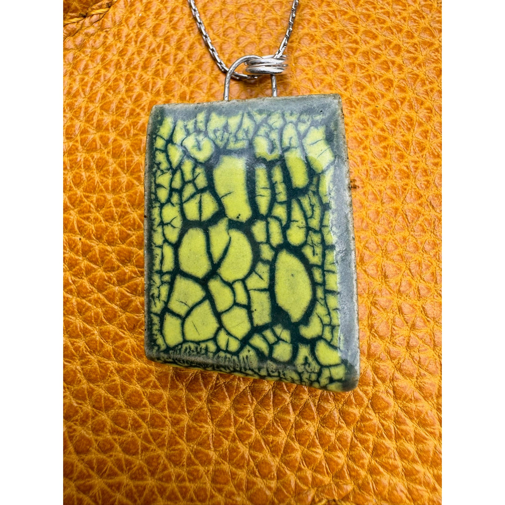 Ceramic Pendant Necklace Handcrafted Boho Pendant Necklace Artist Made Jewelry