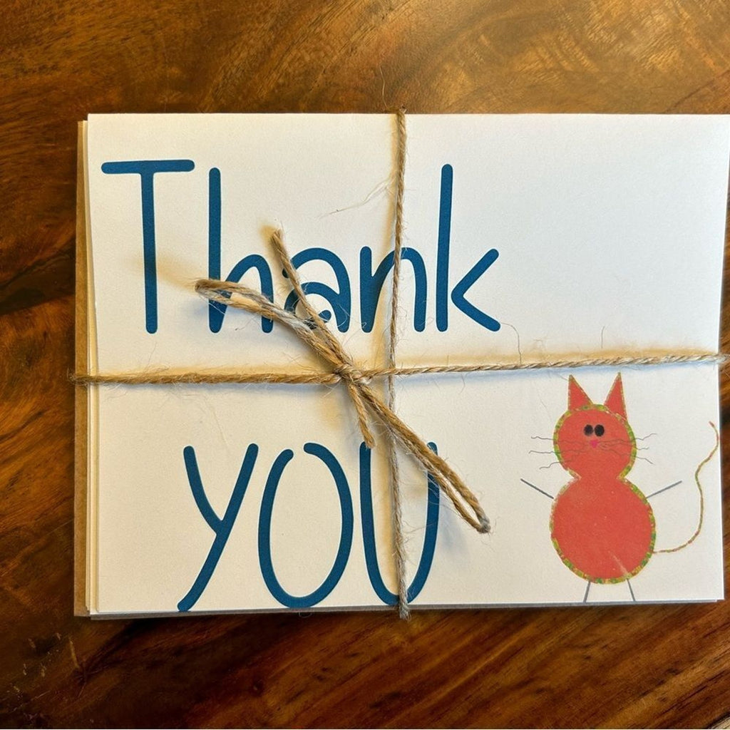 Greeting Cards Thank You Cards for Cat Lover Set of 6 w/Envelopes Blank Cards