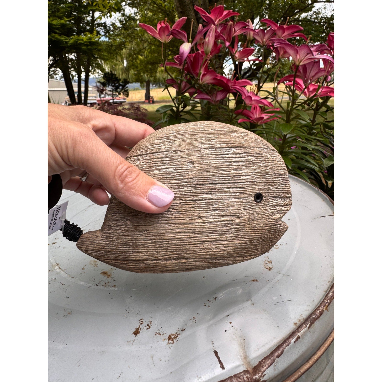 Rustic Mini Whale Sitter Set of 3 Wood Home Decor Beach House FAST SHIP NEW