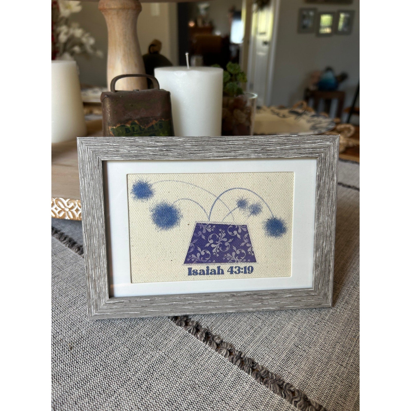 Mini Bible Verse Picture Frame 6 x 4 Original Wall Art Canvas Picture Purple