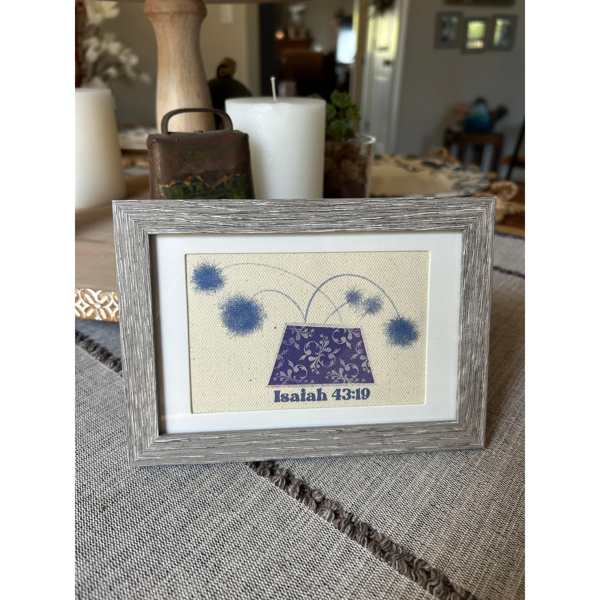 Mini Bible Verse Picture Frame 6 x 4 Original Wall Art Canvas Picture Purple