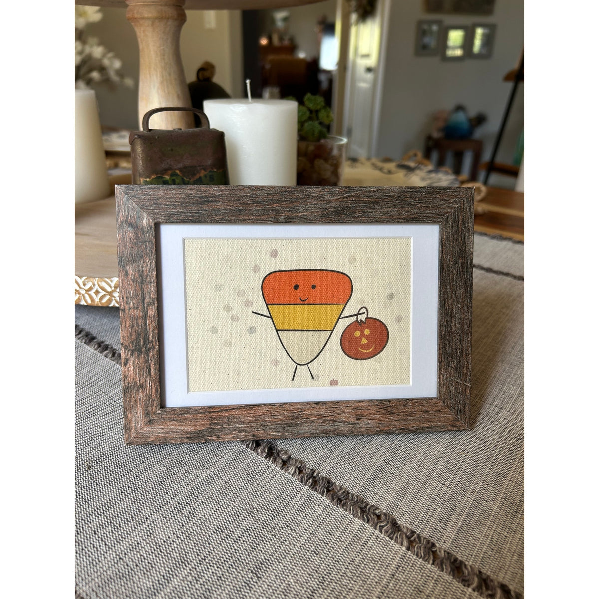 Candy Corn Halloween Mini Picture 6 x 4 Original Wall Art Canvas Fall Decor