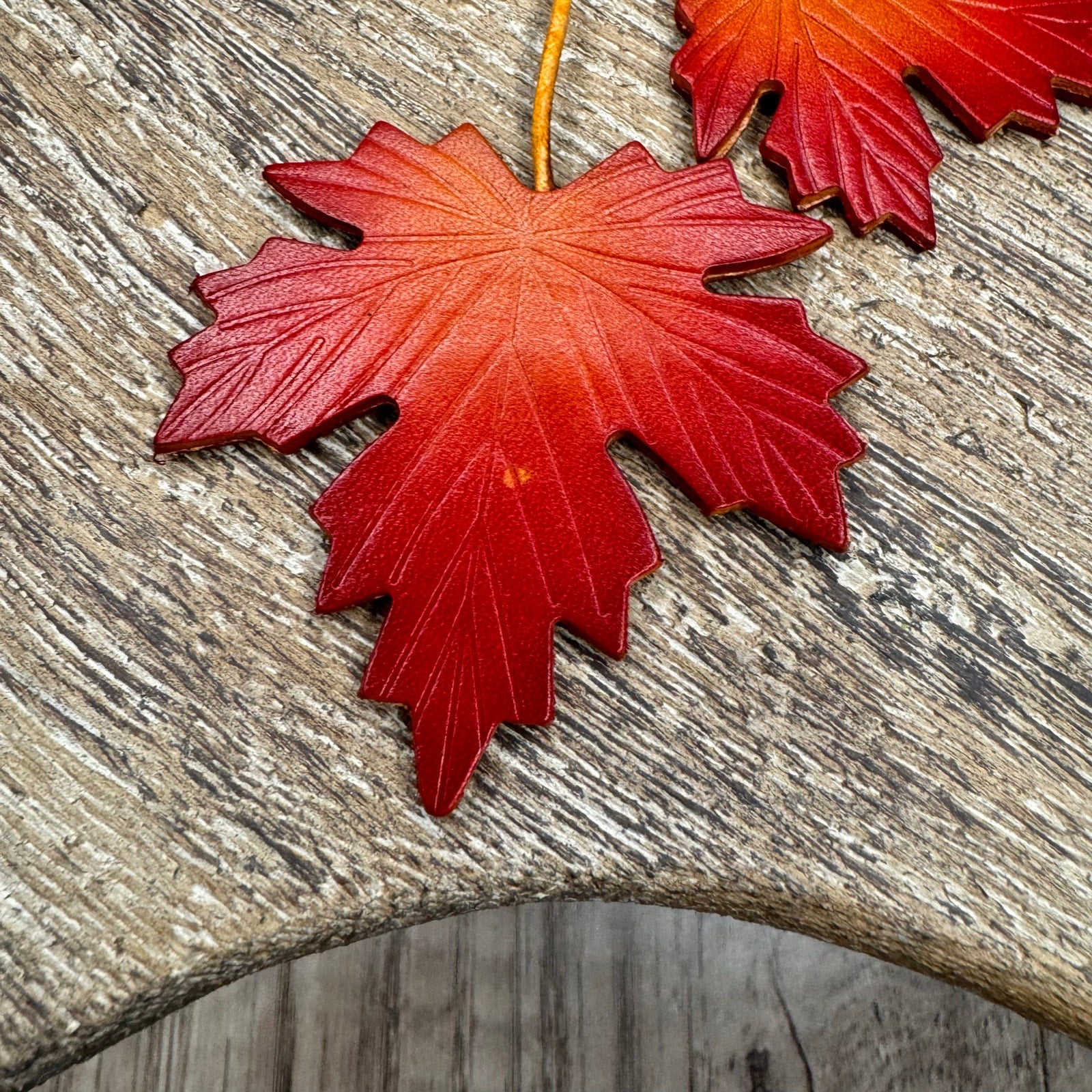 Genuine Leather Maple Leaf Bag Charm Autumn Leaves Brown Leather Crossbody Charm
