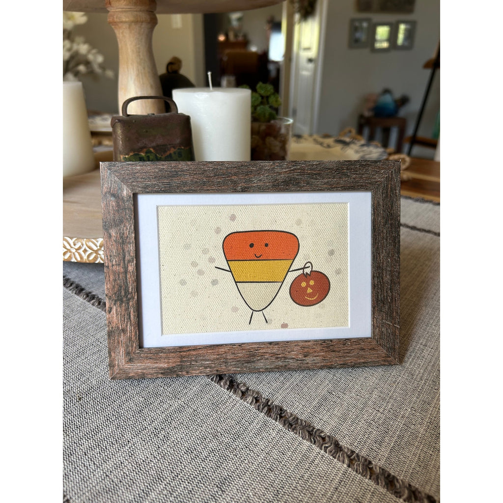 Candy Corn Halloween Mini Picture 6 x 4 Original Wall Art Canvas Fall Decor