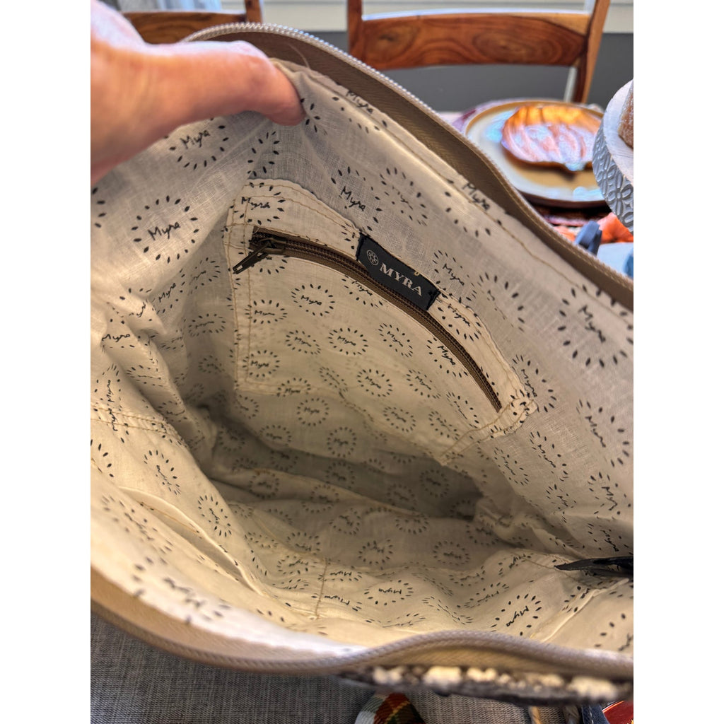 Canvas Crossbody Bag Grey Brown Greige Neutral Messenger Tote Bag NEW!  13 x 12