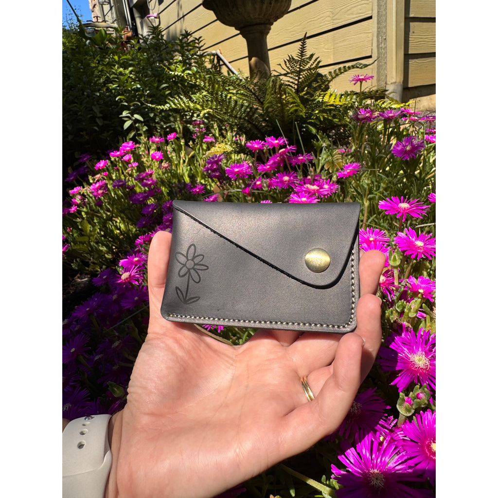 Genuine Leather Wallet BLACK Credit Card Holder Black Leather Wallet FAST SHIP