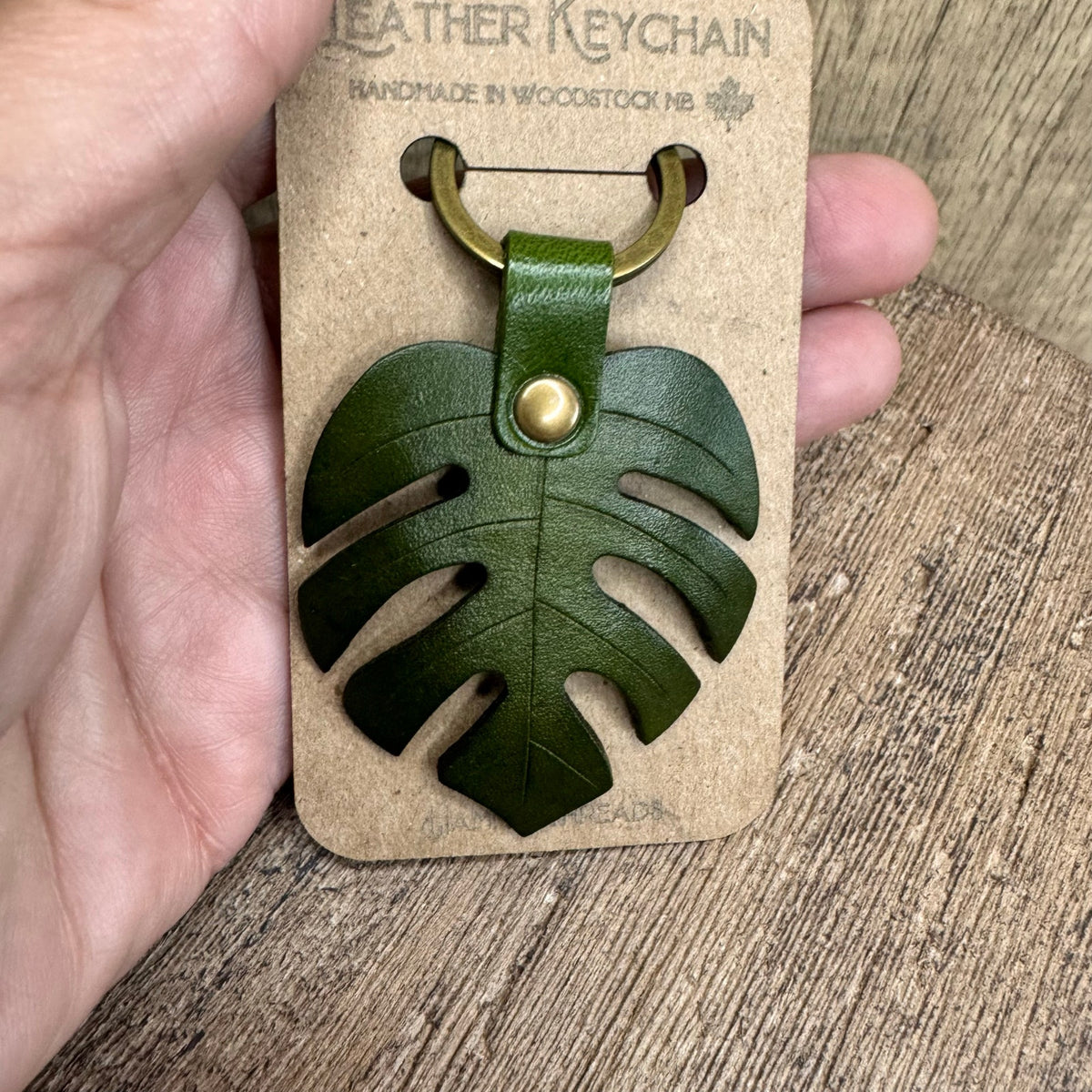 Leather Monstera Purse Charm Keychain Genuine Leather Crossbody Accessory NEW