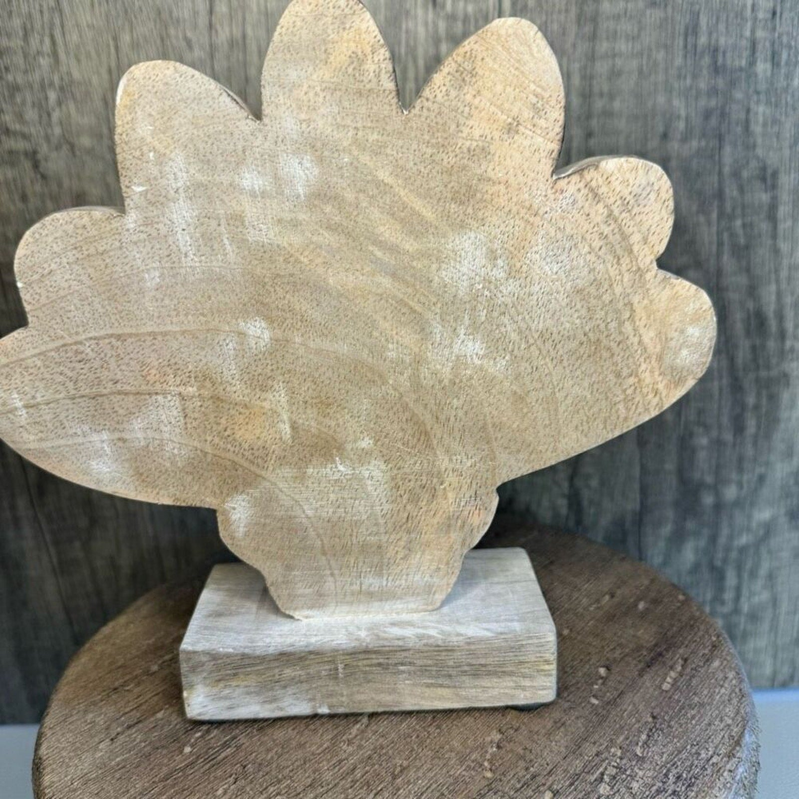 Rustic Turkey Thanksgiving Decor Mango Wood NEW FAST SHIP