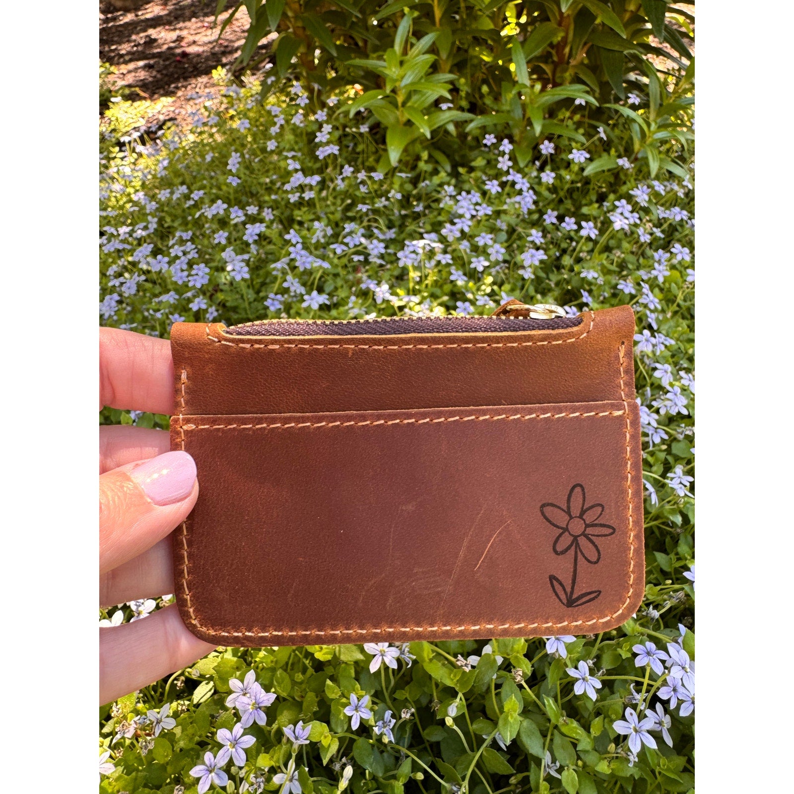 Genuine Leather Wallet TEDDY BEAR BROWN Credit Card Holder Black Leather Wallet