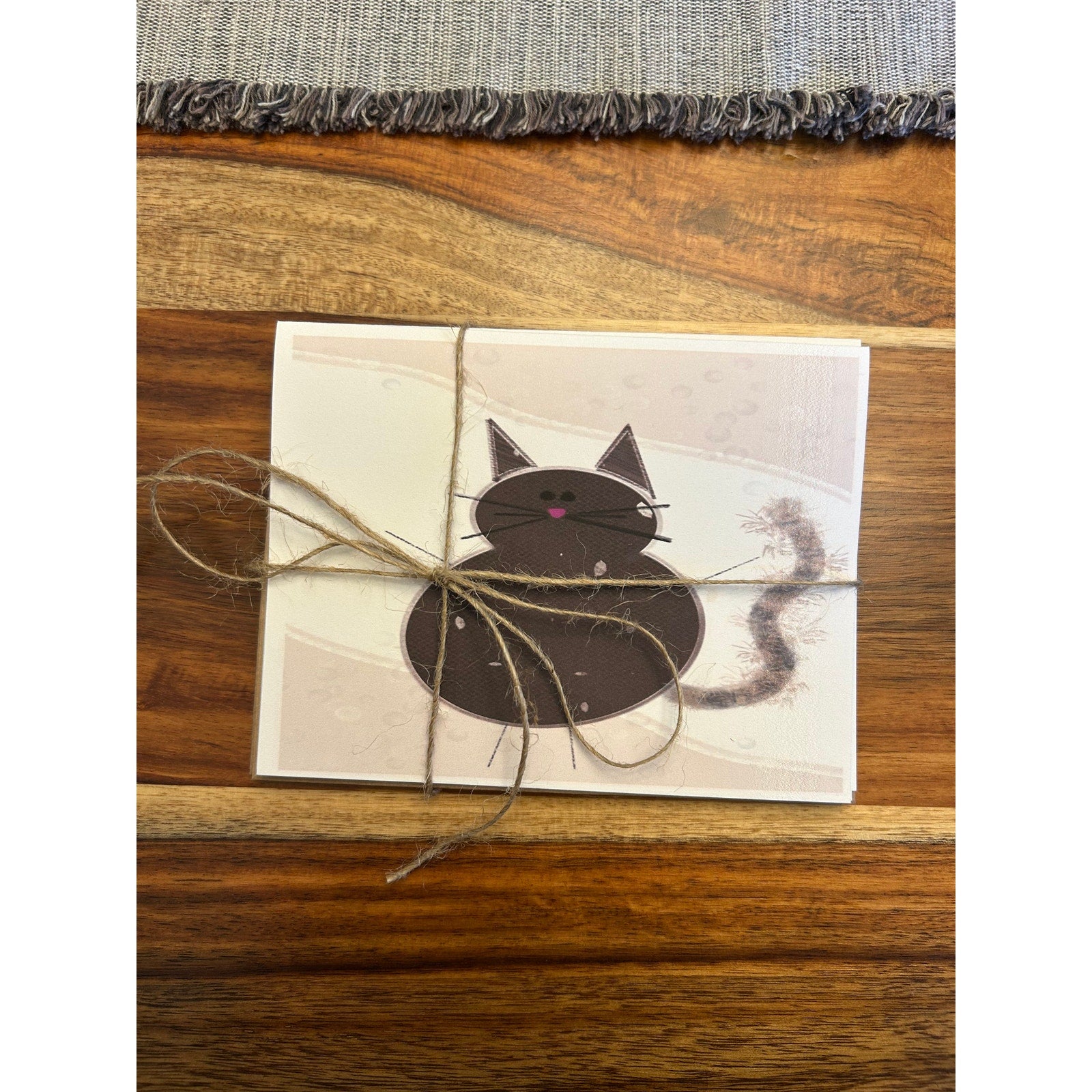 Greeting Cards Cat Lover Brown Kitty Cat Blank Notes Set of 6 w Envelopes