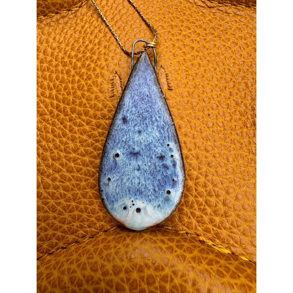Teardrop Kiln Fired Ceramic Necklace Ceramic Teardrop Pendant Jewelry Necklace