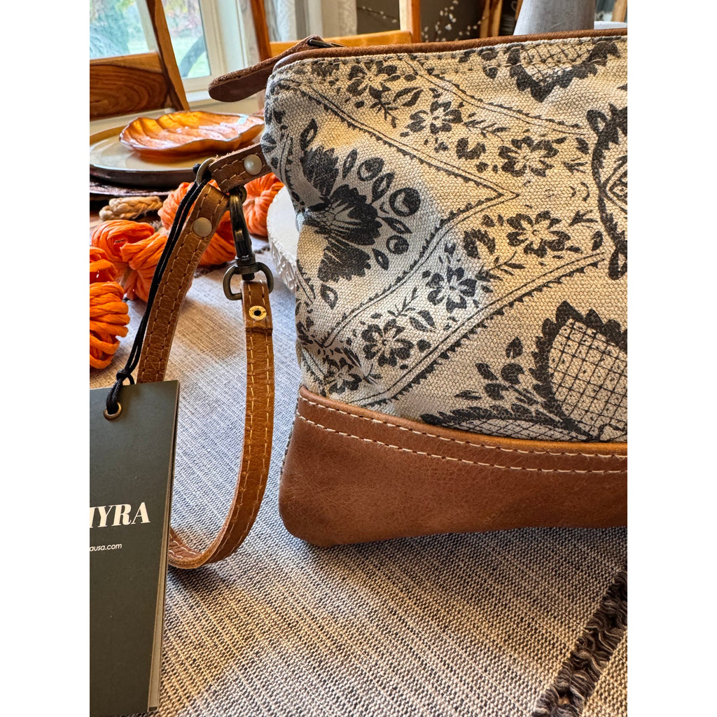 Canvas Clutch Brown Neutral Purse Wristlet Bag Boho Accessories Pouch 9 x 7