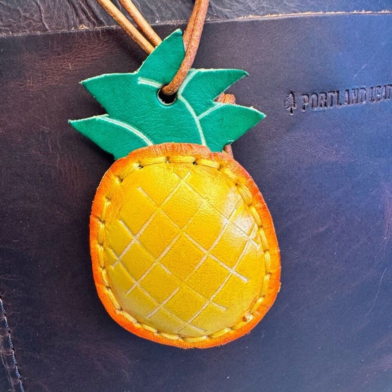 Genuine Leather Pineapple Bag Charm Crossbody Purse Flair NEW Fruit Bag Charm