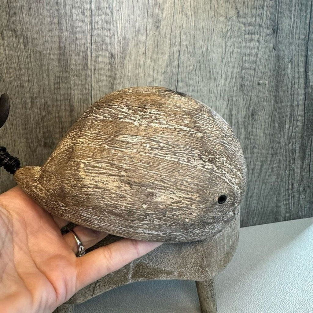 Rustic Mini Whale Sitter Wood Home Decor Beach House FAST SHIP NEW
