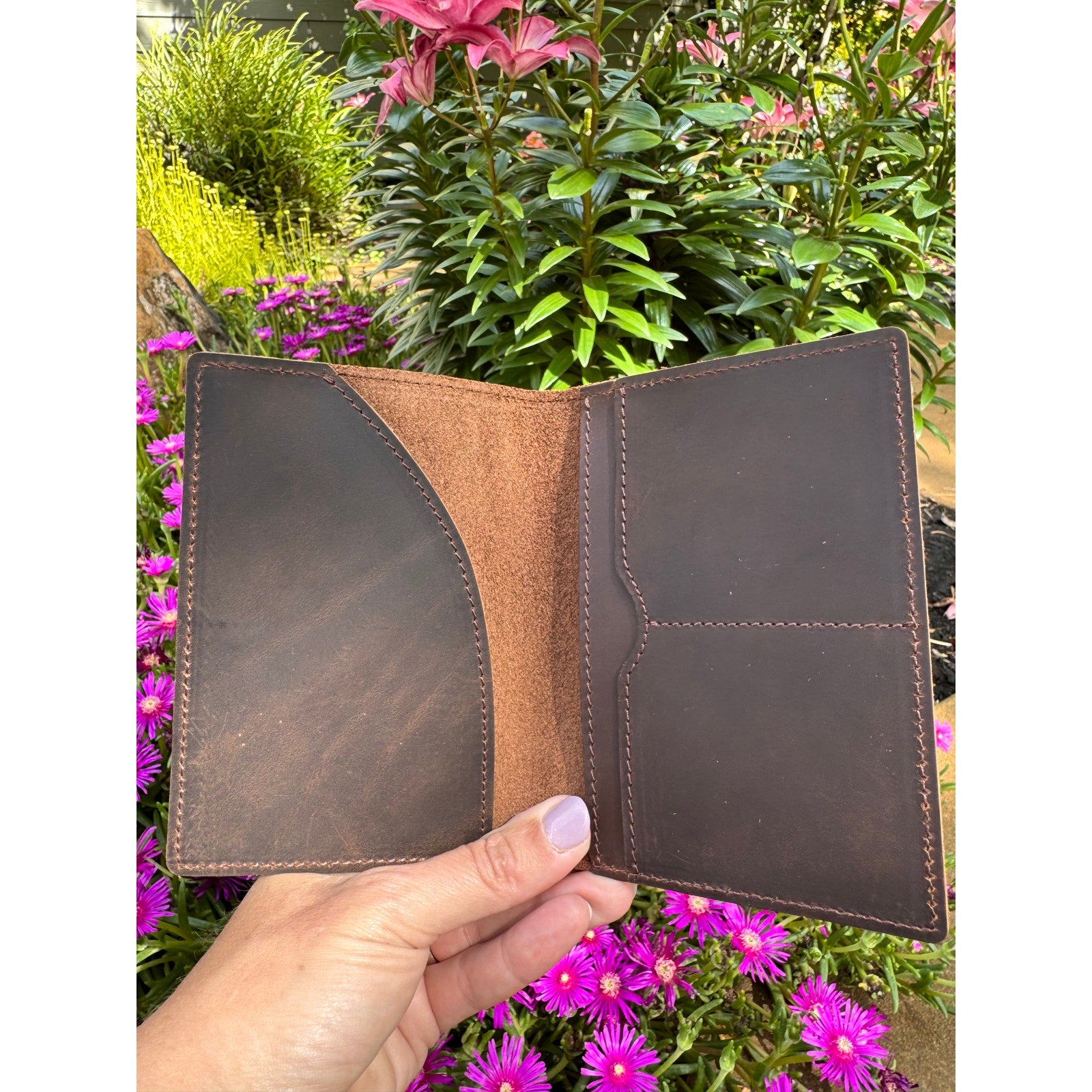 Genuine Leather Passport Holder ROOT BEER BROWN  Passport Wallet
