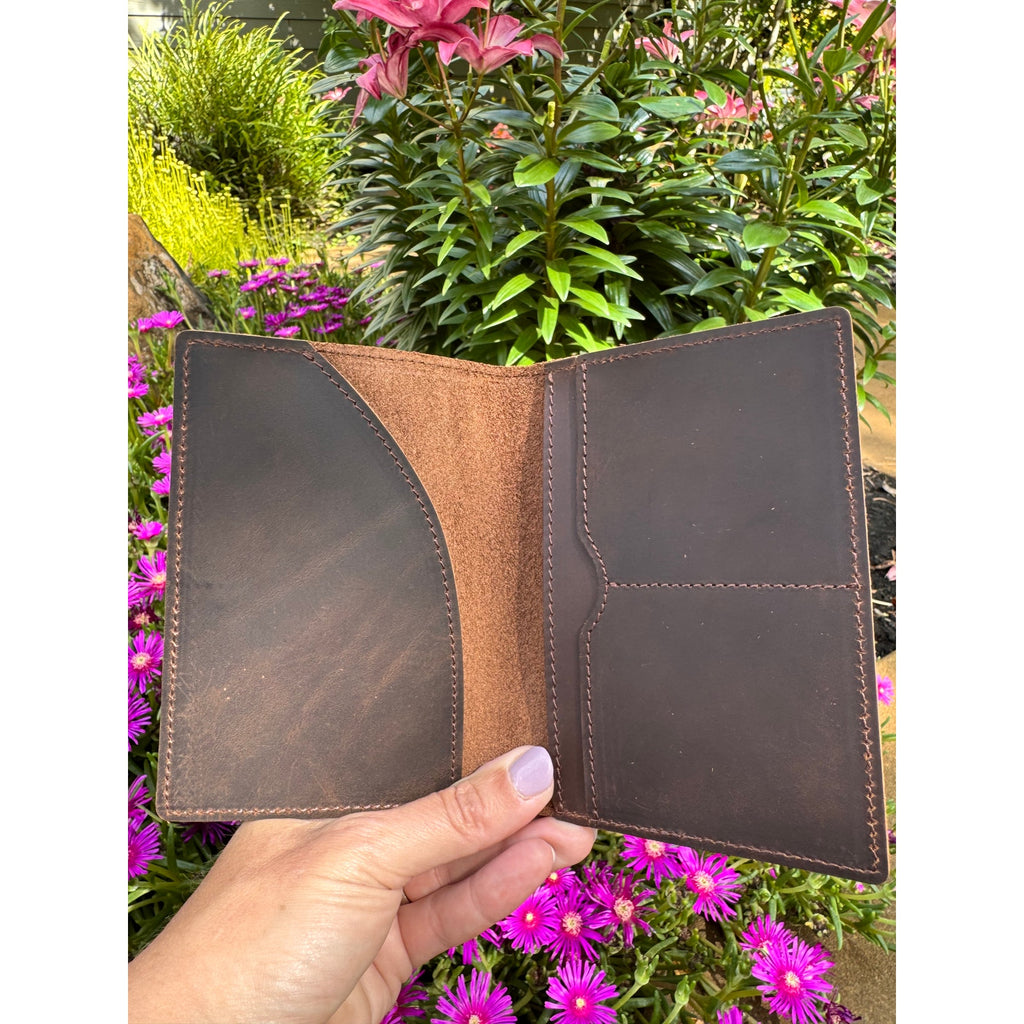 Genuine Leather Passport Holder ROOT BEER BROWN  Passport Wallet