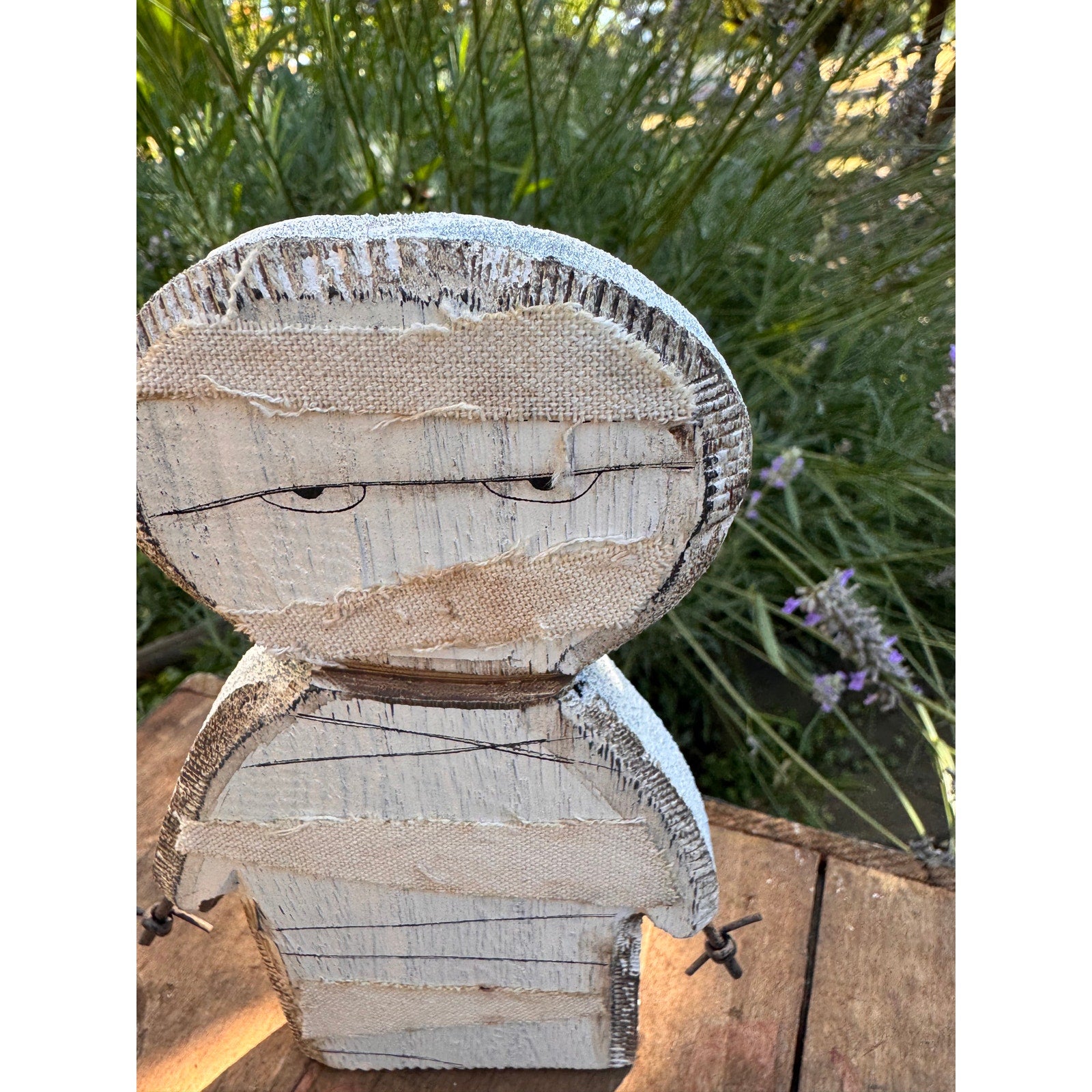 Rustic Halloween Home Decor Sitter Wood Mummy Fall Decoration FAST SHIP NEW