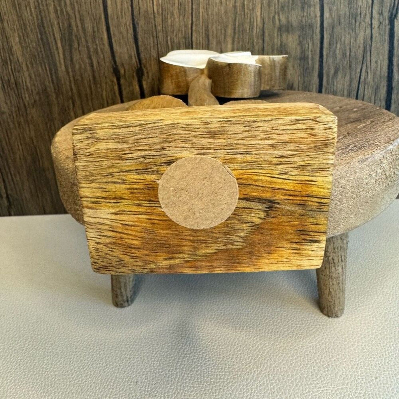 Home Decor Mango Wood Daisy Flower Sitter NEW FAST SHIP
