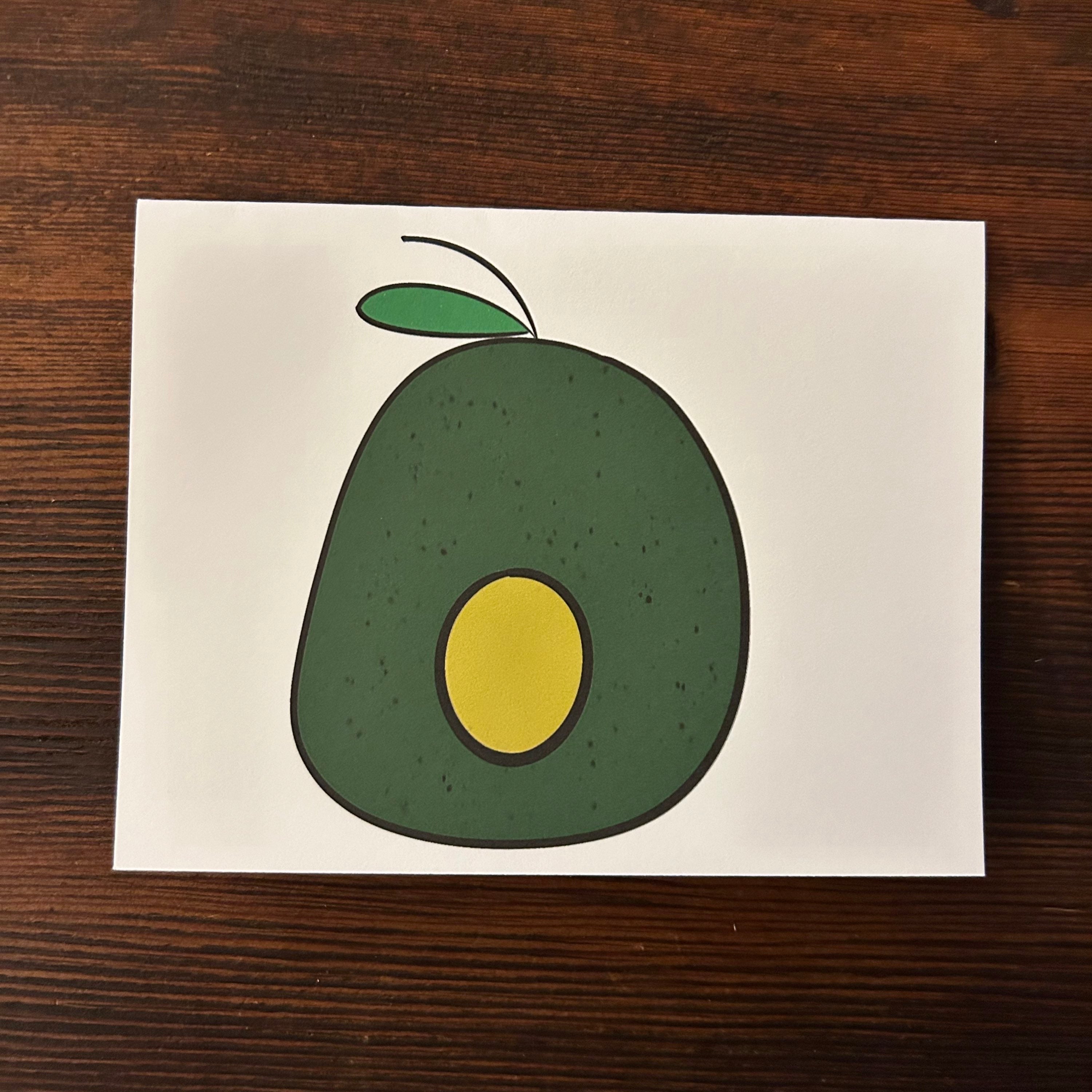 Greeting Cards Custom Art Cards Set of 6 Custom Designed Avocado Gift image 1