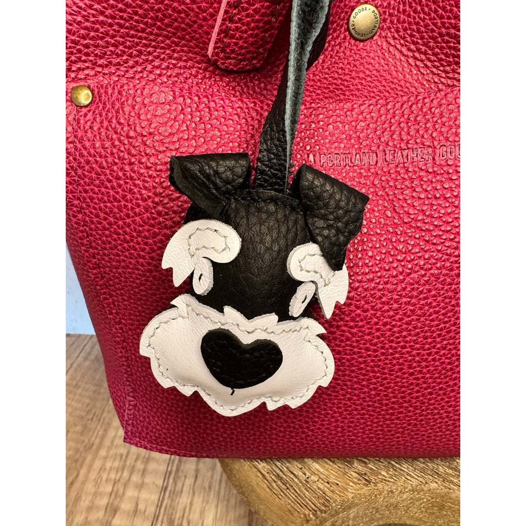 Genuine Leather Dog Purse Charm Black Schnauzer Bag Charm Purse Dog lover