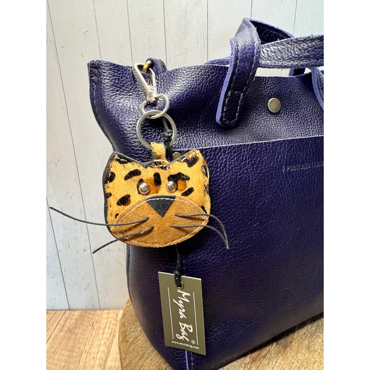 Cute Cat Purse Charm Kitty Cat Lover Genuine Leather Bag Charm