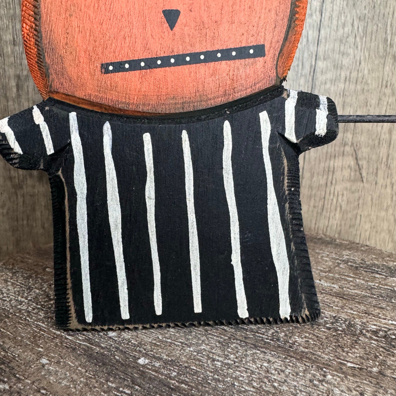 Rustic Halloween Jack O Lantern Home Decor Sitter Wood Pumpkin Fall FAST SHIP NEW