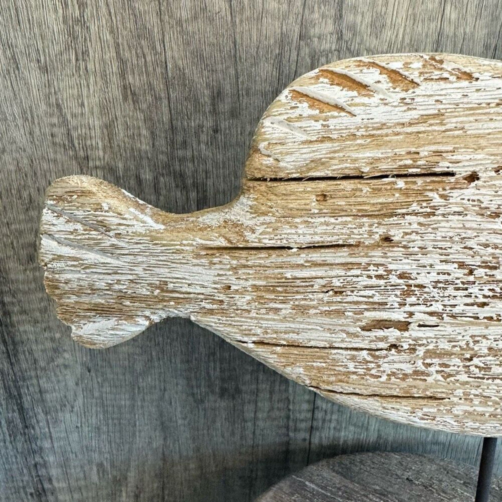 Rustic Fish Sitter Wood Home Decor Beach House FAST SHIP NEW