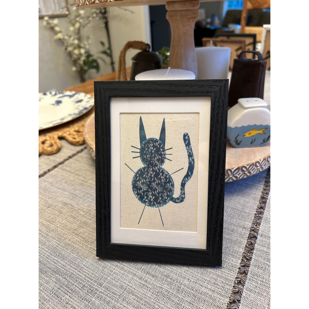 Kitty Cat Cat Mini Picture Frame Original Art Canvas Wall Art Decor Sassafras