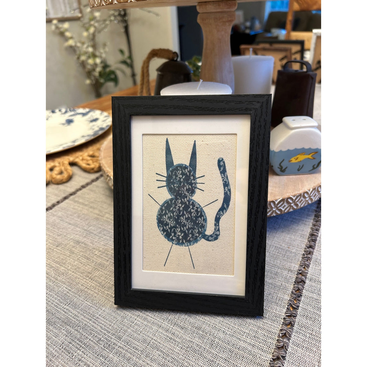 Kitty Cat Cat Mini Picture Frame Original Art Canvas Wall Art Decor Sassafras