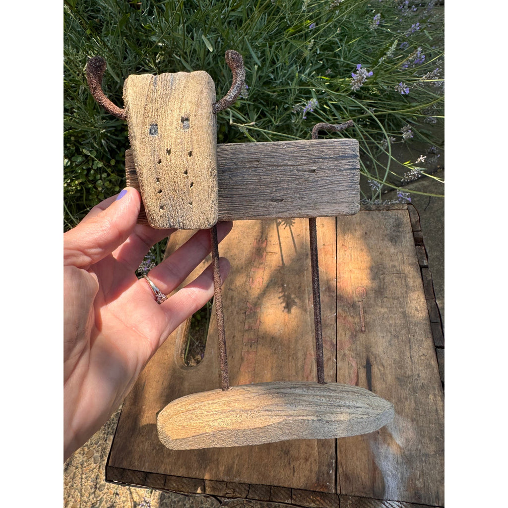 Rustic Wood Cow Sitter FarmHome Decor Wood Rustic Gift FAST SHIP NEW Cow Lover