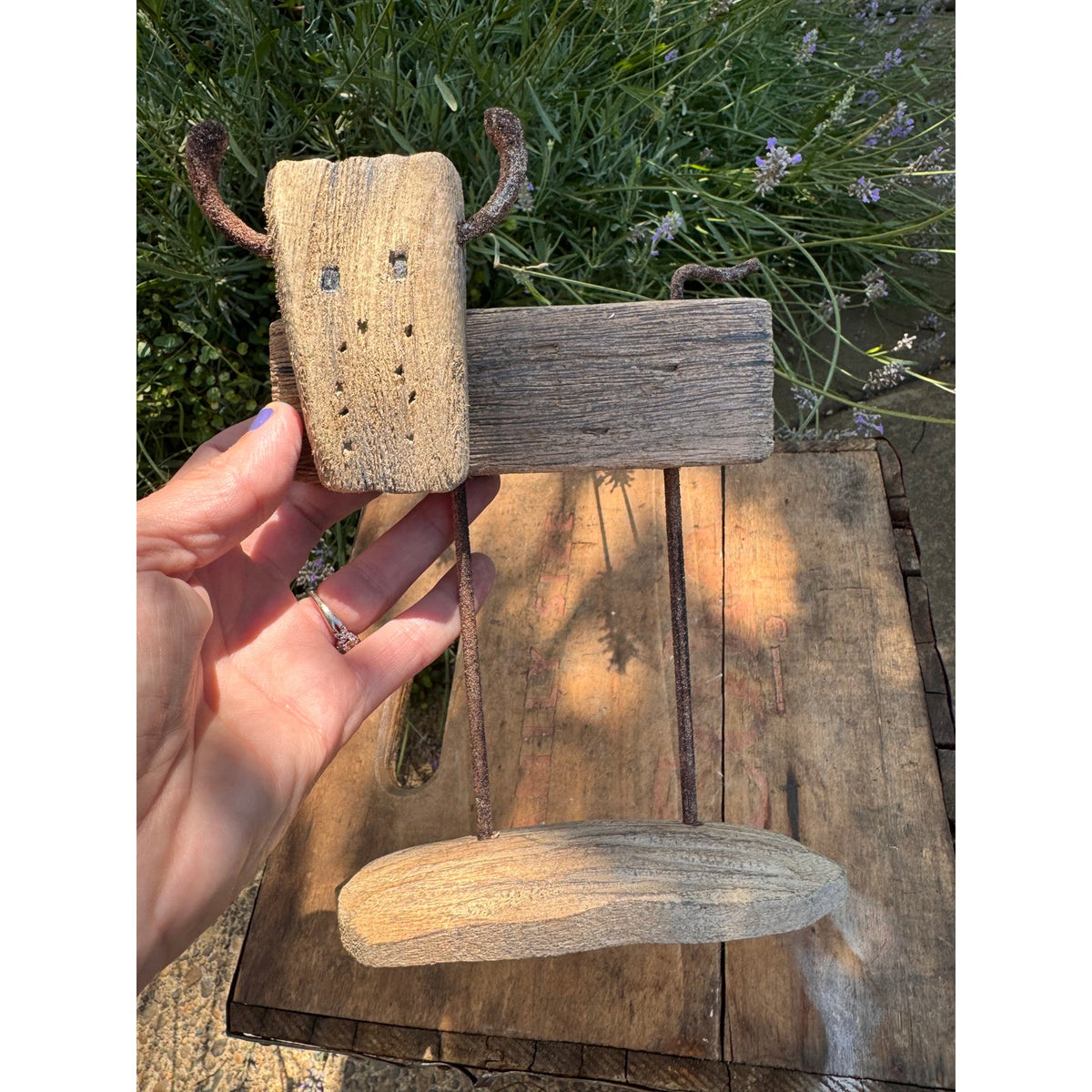 Rustic Wood Cow Sitter FarmHome Decor Wood Rustic Gift FAST SHIP NEW Cow Lover