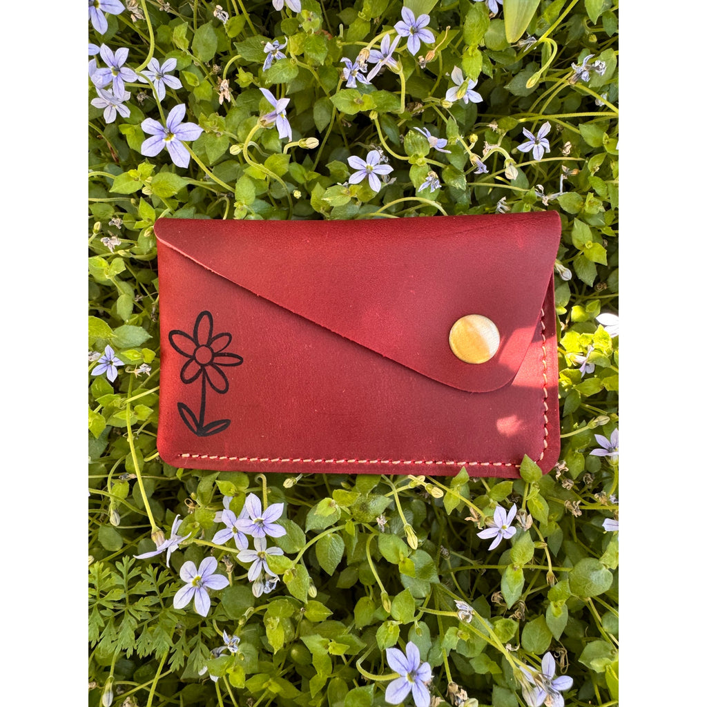 Genuine Leather Wallet  DEEP RED Credit Card Holder Wallet NEW FAST SHIP