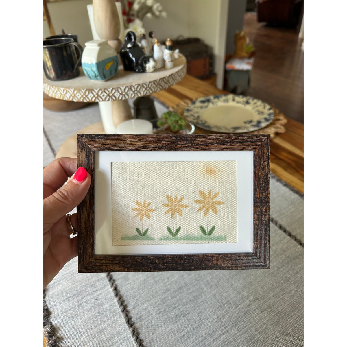 Yellow Daisies Mini Picture Frame Original Art West Hills Studio Desk Wall Art