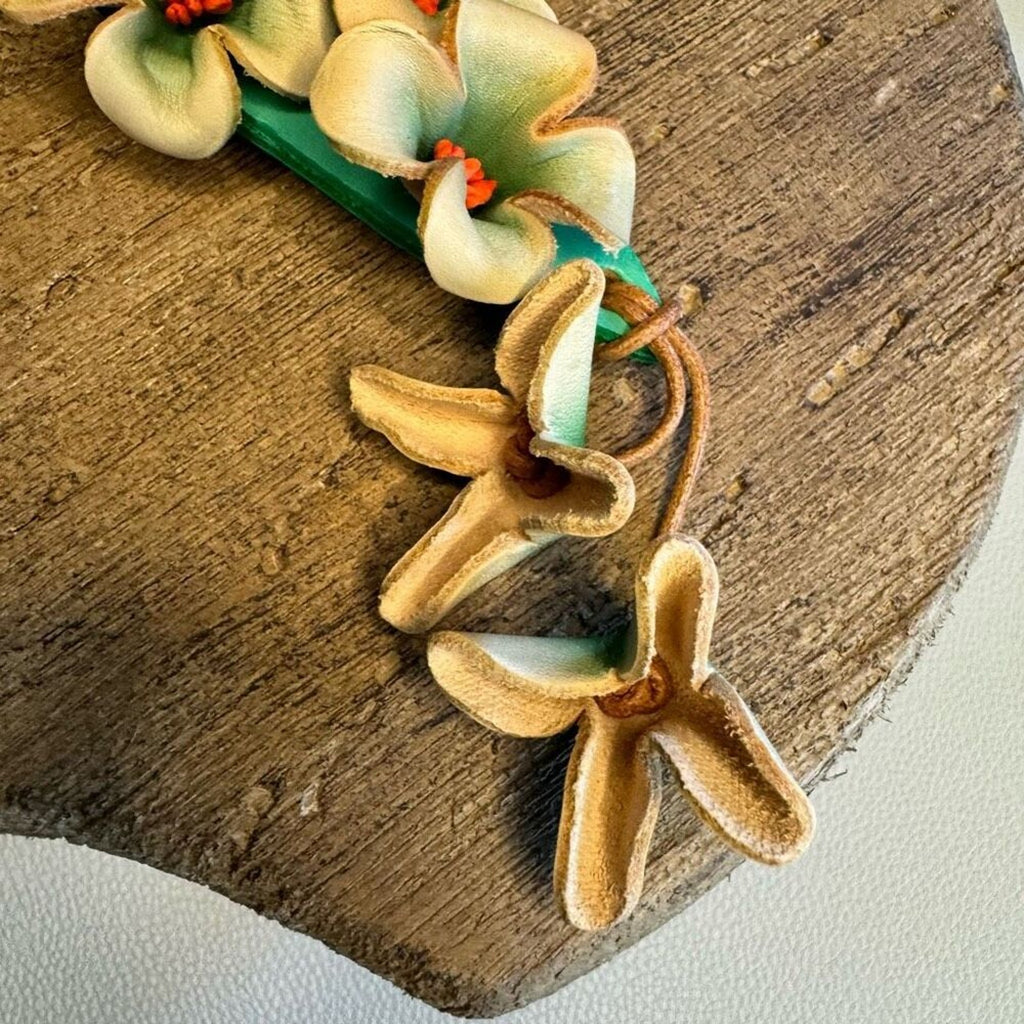 Genuine Leather Flower Bag Charm Crossbody Purse Hibiscus Flower Bag Charm NEW