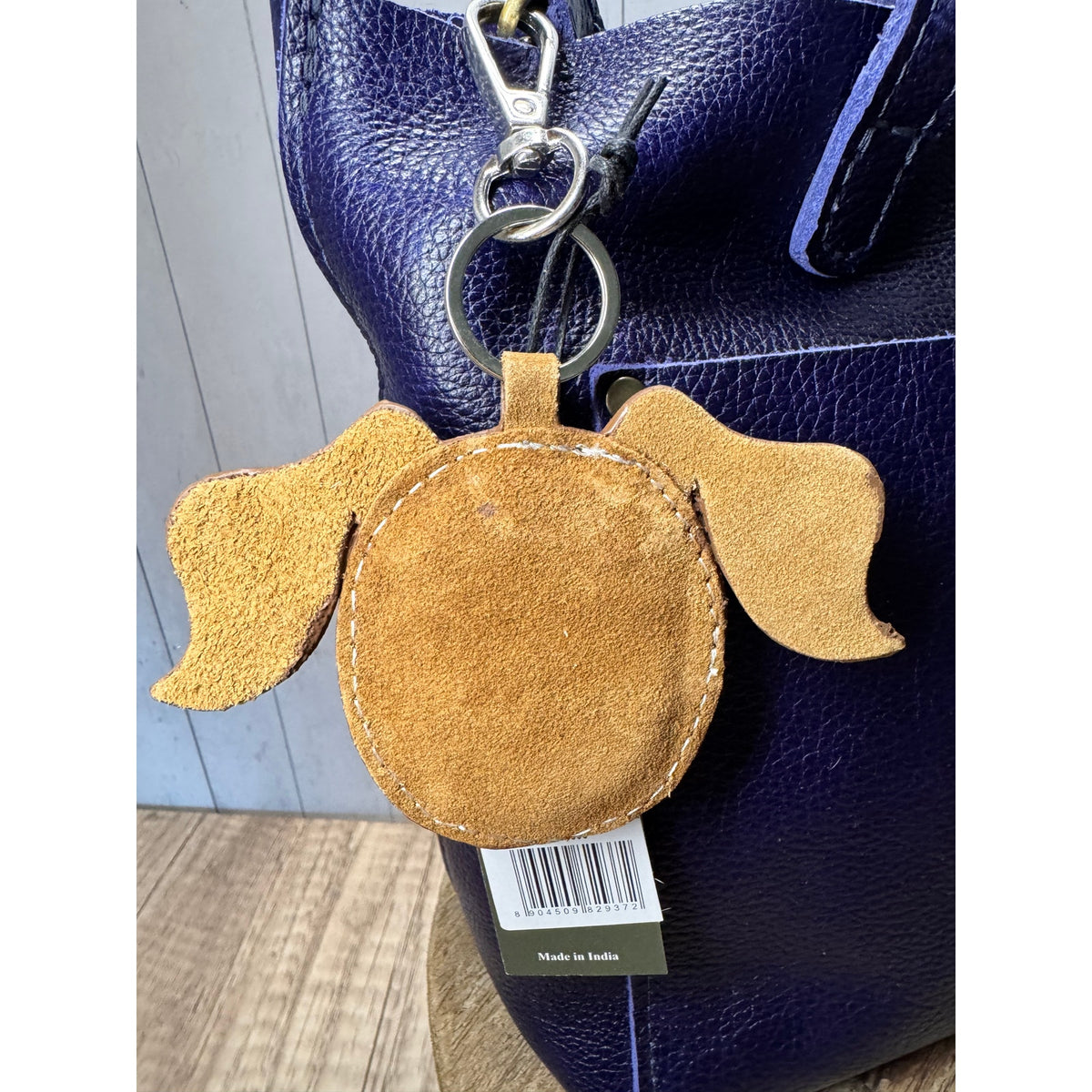 Cute Brown Dog Purse Charm Dog Lover Genuine Leather Bag Charm